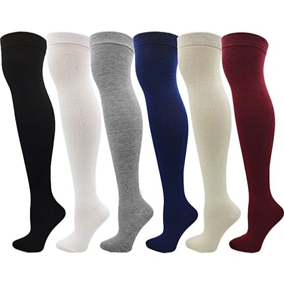 KNEE High Socks Lace Long Warm Stockings Boots Dress Casual Winter Fall NWT